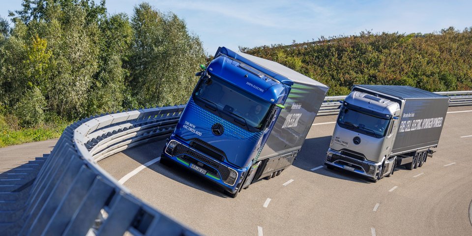 Mercedes-Benz eActros 600 and NextGenH2 on the test track